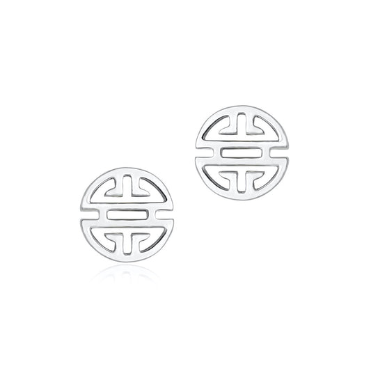 Sterling Silver Shou Stud Earrings