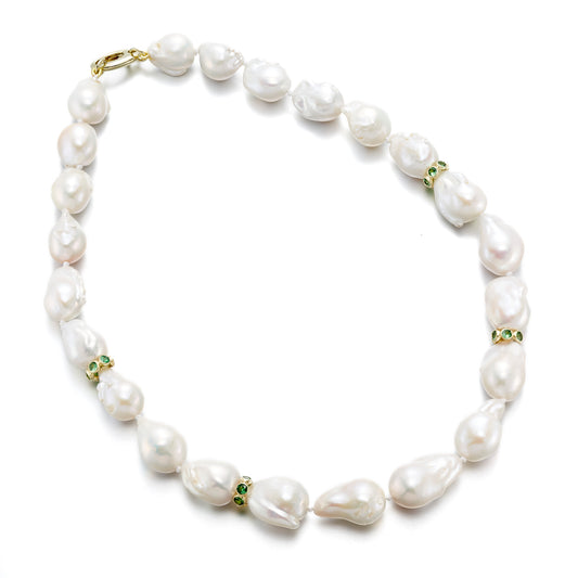 Baroque Pearl & Tsavorite Necklace