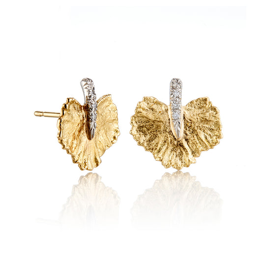 Briar Leaf & Diamond Earrings