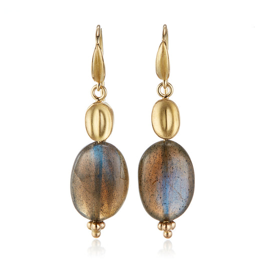 Barbara Heinrich Labradorite Coffee Bean Earrings